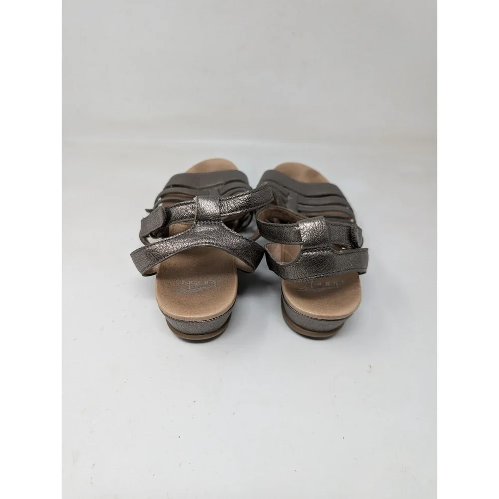 Dansko Athena Pewter‎ Nappa Size EU 37 Bronze Gold Gladiator Sandal Adjustable
